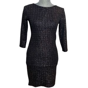 One Clothing Black Bodycon Dress with Gold Detailing Womens Size Small